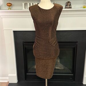 Laundry by Shelli Segal Metallic Bronze Bodycon Dress – Size 4
